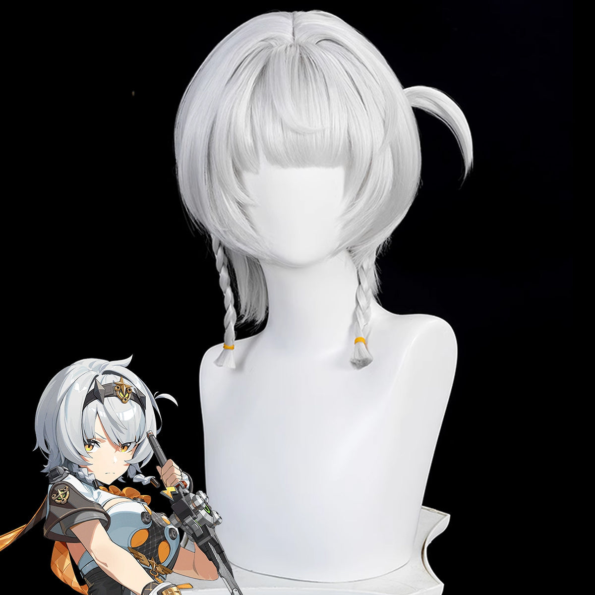 Zenless Zone Zero ZZZ Silver Soldier - Anby White Cosplay Wig Wig - Tophatter Daily Deals