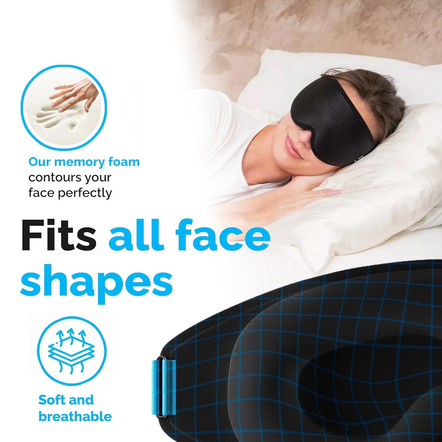 Sleeping Eye Masks - 100% Blackout Sleep Masks For Women & Men Zero Eye Pressure Travel Night Sleep Personal Care - Tophatter Daily Deals