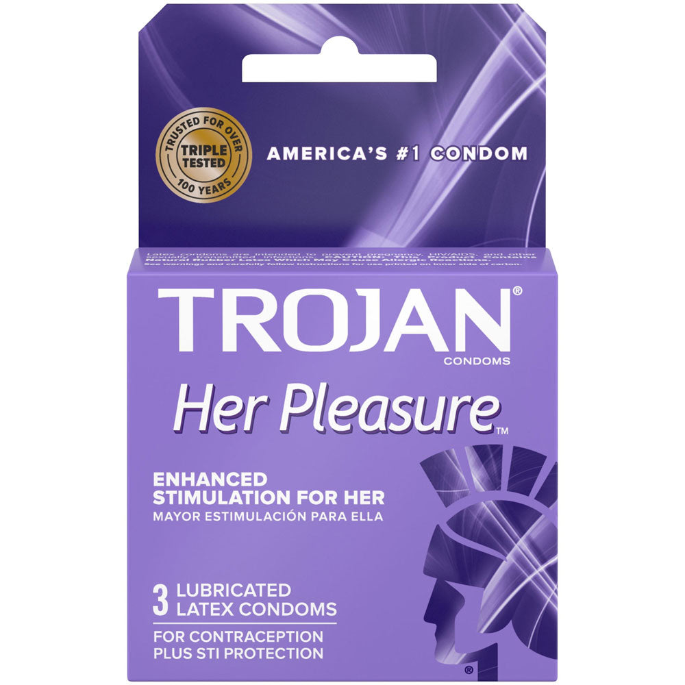 Trojan Her Pleasure Sensations Lubricated Condoms - 3 Pack > Essentials > Condoms - Tophatter Daily Deals