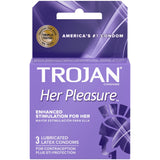 Trojan Her Pleasure Sensations Lubricated Condoms - 3 Pack > Essentials > Condoms - Tophatter Daily Deals