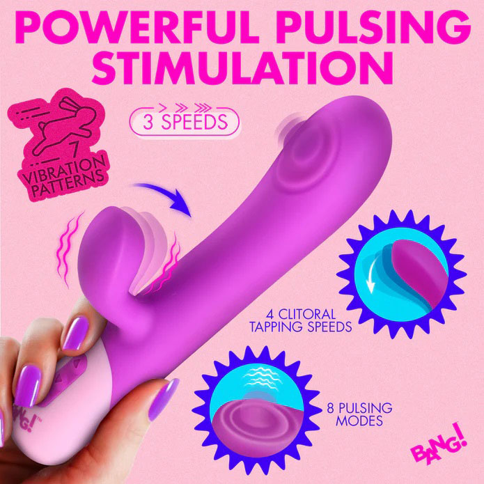 Clit Tapping Pulsing Rabbit (Purple) – Dual-Stimulation Rabbit Vibrator > Vibrators > Ladies > Rabbit - Tophatter Daily Deals