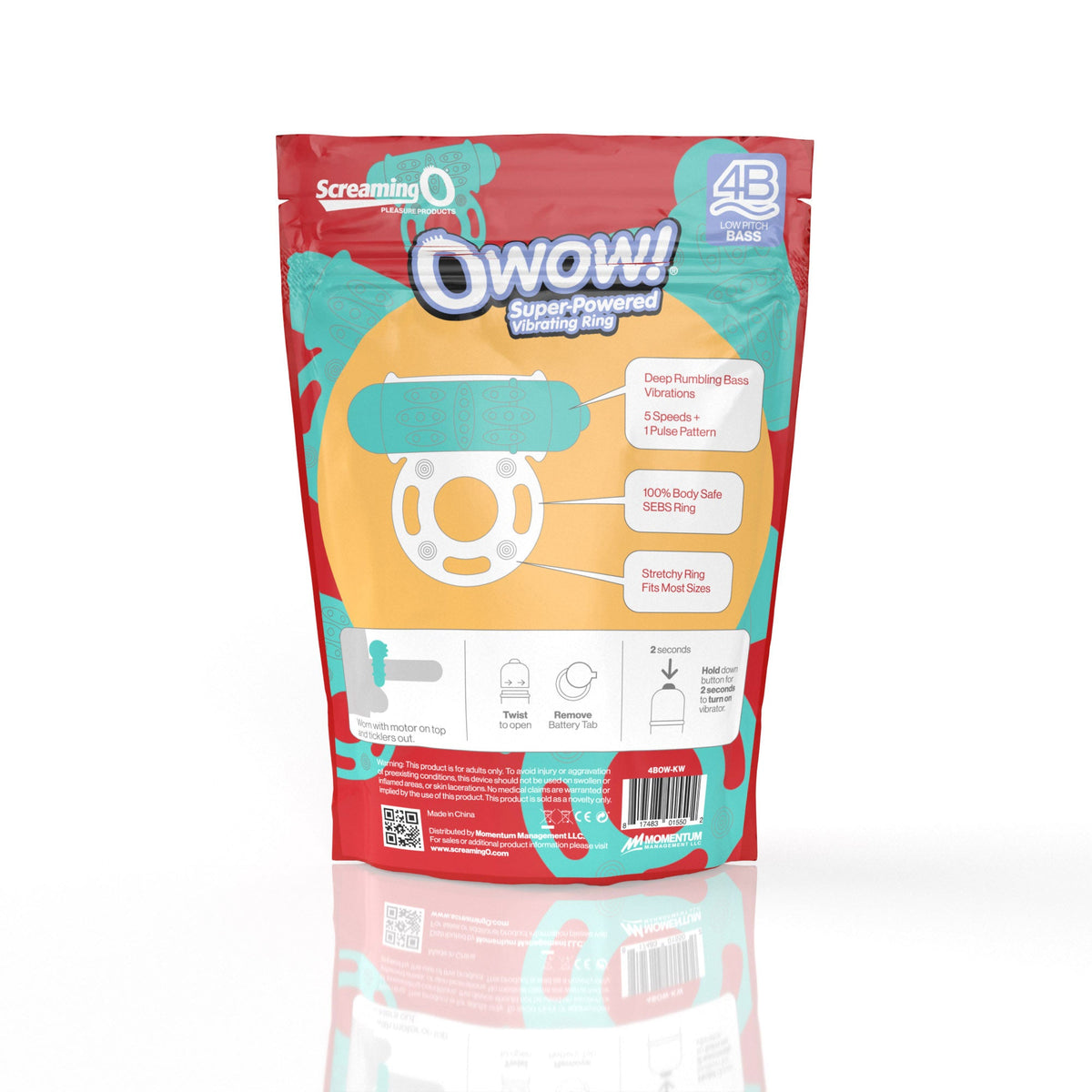 Owow 4B Low Pitch Bass (Kiwi) > Cock Ring > Vibrating - Tophatter Daily Deals