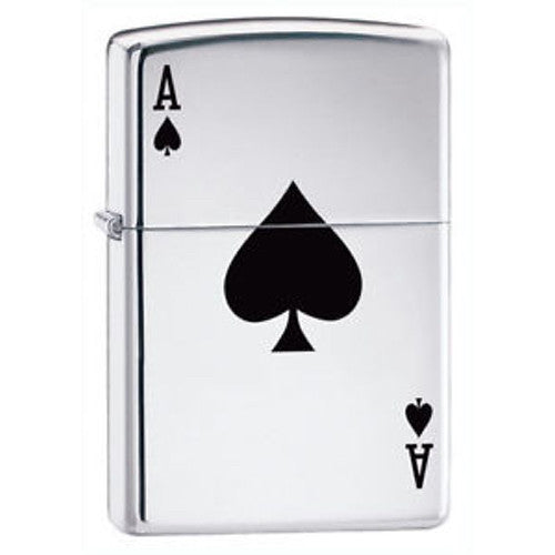Zippo - Ace of Spades - High Chrome Polish Lighter - 24011 Lighters - Tophatter Daily Deals