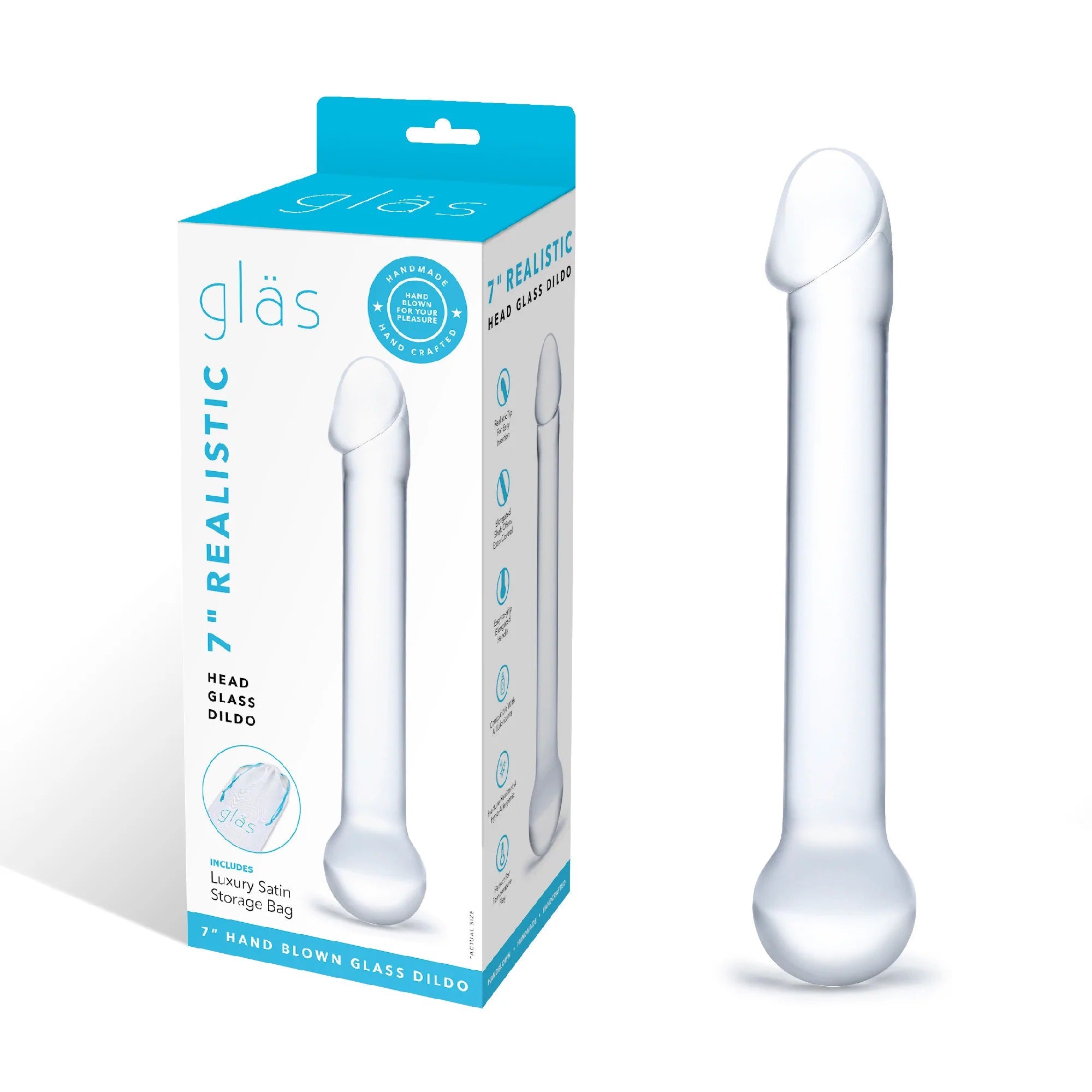 Glas 7 Inch Realistic Head Dildo – Glass Dildo > Glass > Dildos - Tophatter Daily Deals