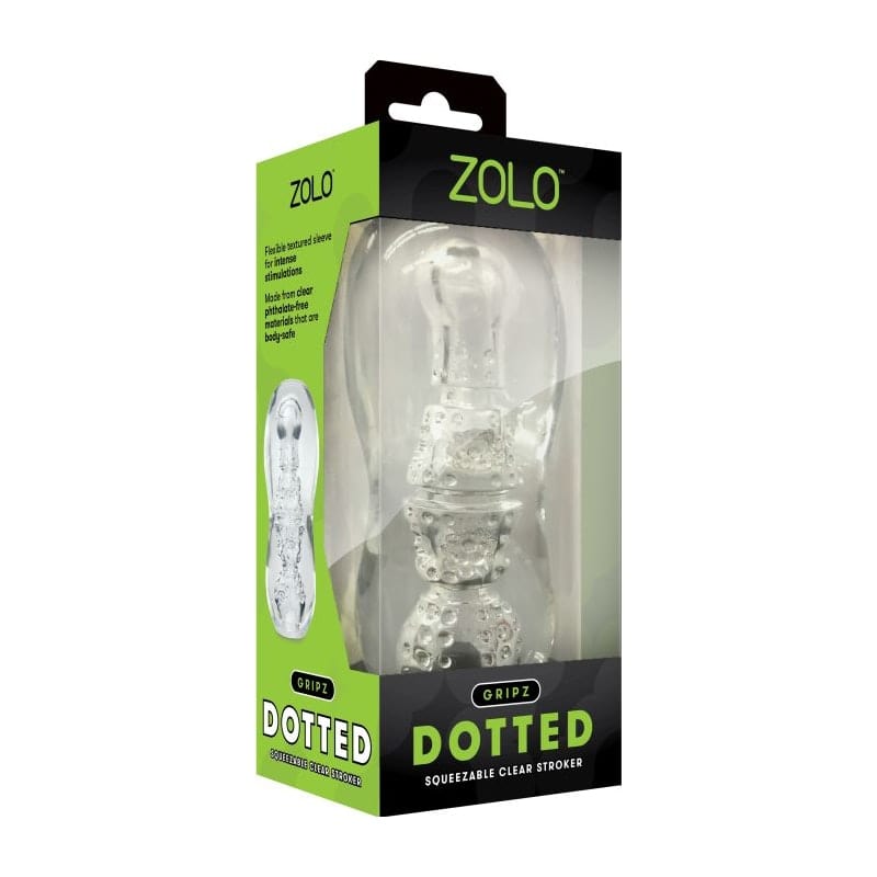 Zolo Gripz Dotted Clear – Squeezable Stroker > Sex Toys For Men > Masturbators > Manual - Tophatter Daily Deals