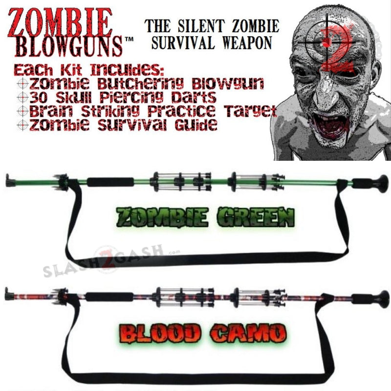 Zombie 24" Blowgun .40 cal LOADED w/ 30 Darts - Blood Red Camo Blowgun - Tophatter Daily Deals