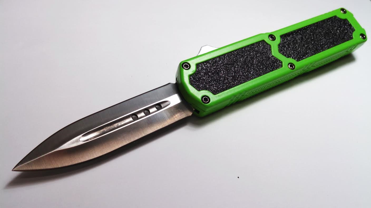 Titan OTF Dual Action Green Automatic Knife Plain Edge Dagger Knife-OTF - Tophatter Daily Deals