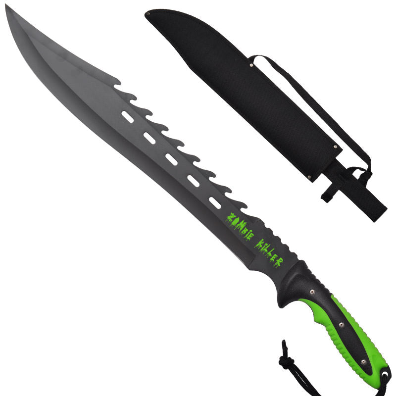 Zombie Killer Deterrent Full Tang Sawback Machete - Tophatter's Guns'N'Weapons Store Collectible Weapons - Tophatter Daily Deals