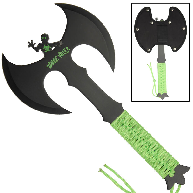 Zombie Killer Double Bit Full Tang Axe Collectible Weapons - Tophatter Daily Deals