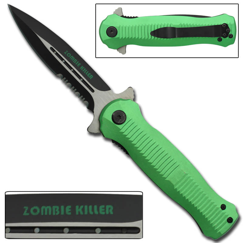 Zombie Killer Embalmer Spring Assisted Opening Knife Collectible Weapons - Tophatter Daily Deals