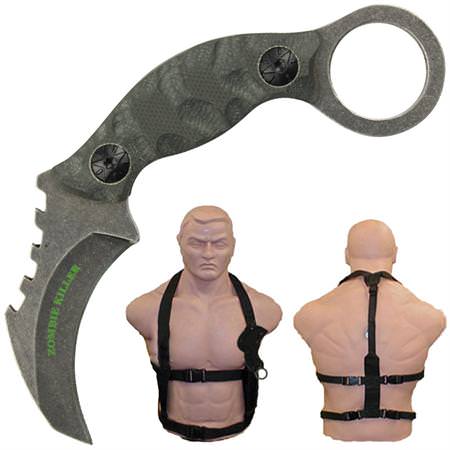 Zombie Killer Full Tang Tactical Karambit Knife - TOPHATTER'S ARMORY DEALS Collectible Weapons - Tophatter Daily Deals