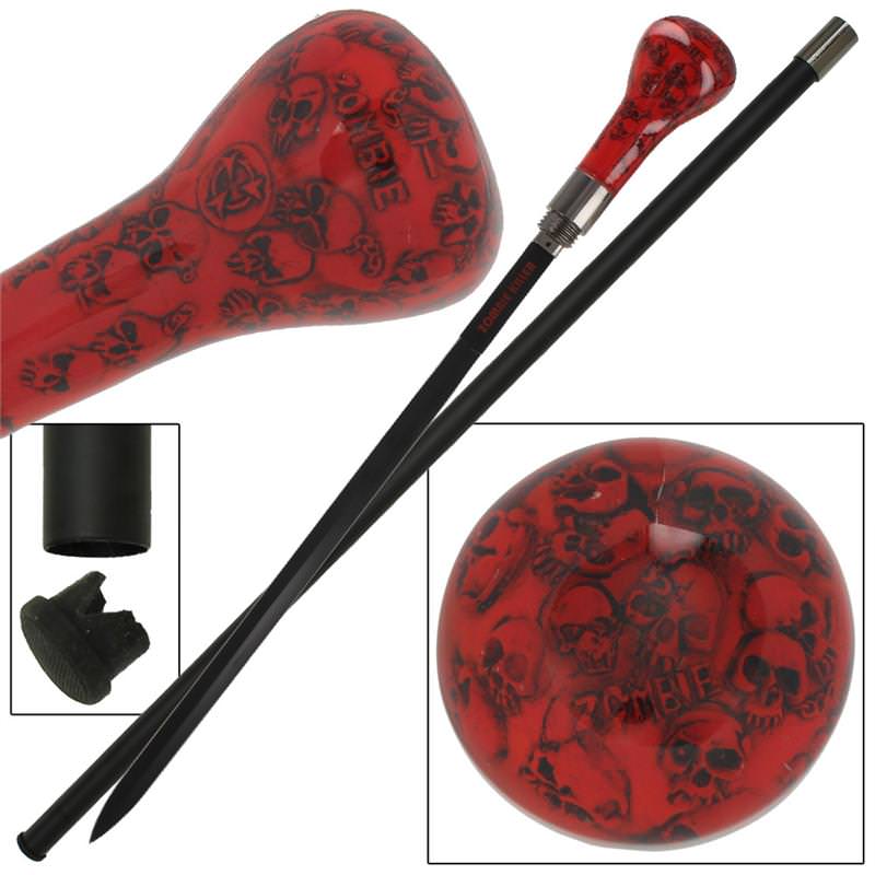 Zombie Killer Misfits End of the World Walking Cane Sword - TOPHATTER'S ARMORY DEALS Collectible Weapons - Tophatter Daily Deals