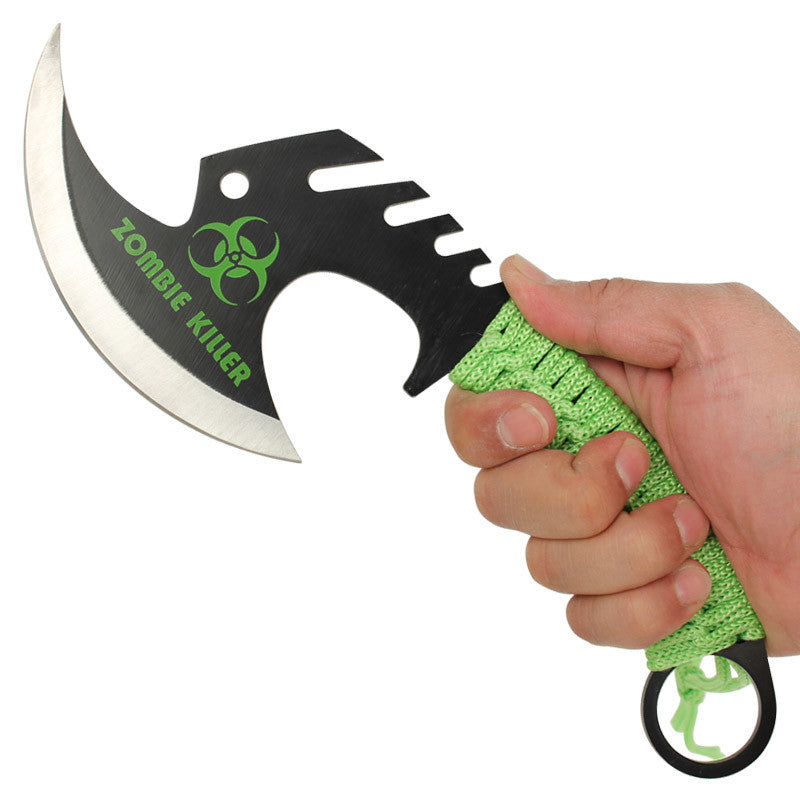 Skull Splitter Throwing Axe Red Zombie Killer Tomahawk w/ Sheath Knife-Tomahawk - Tophatter Daily Deals