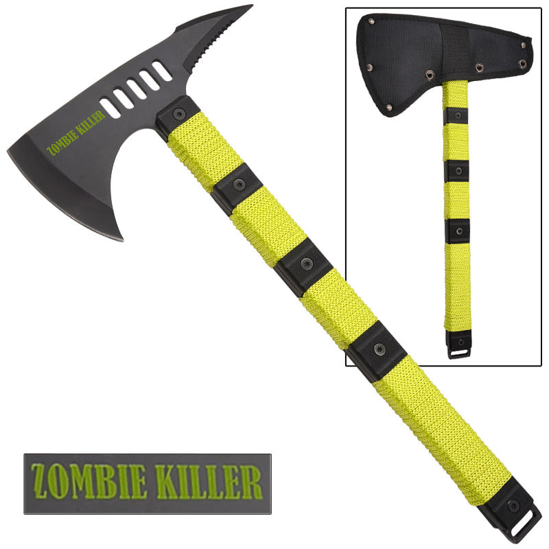 Zombie Killer Tactical Throwing Axe With Sheath - 14.5 Inch Overall - TOPHATTER'S ARMORY DEALS Collectible Weapons - Tophatter Daily Deals