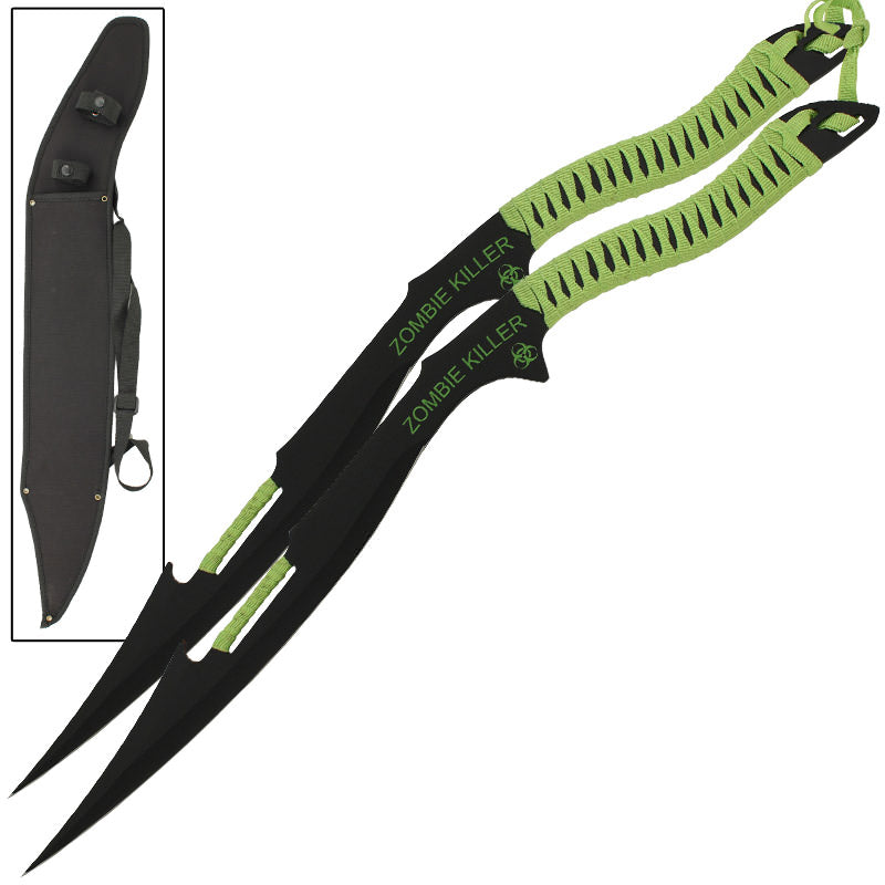 Zombie Killer War Blade 2 Pc Machete Sword Set - TOPHATTER'S ARMORY DEALS Collectible Weapons - Tophatter Daily Deals