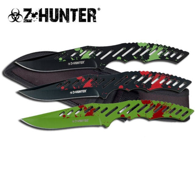 9" Throwing Knife Set 3 PC Blood Splatter Thrower Knives Z-Hunter Knife-Thrower - Tophatter Daily Deals
