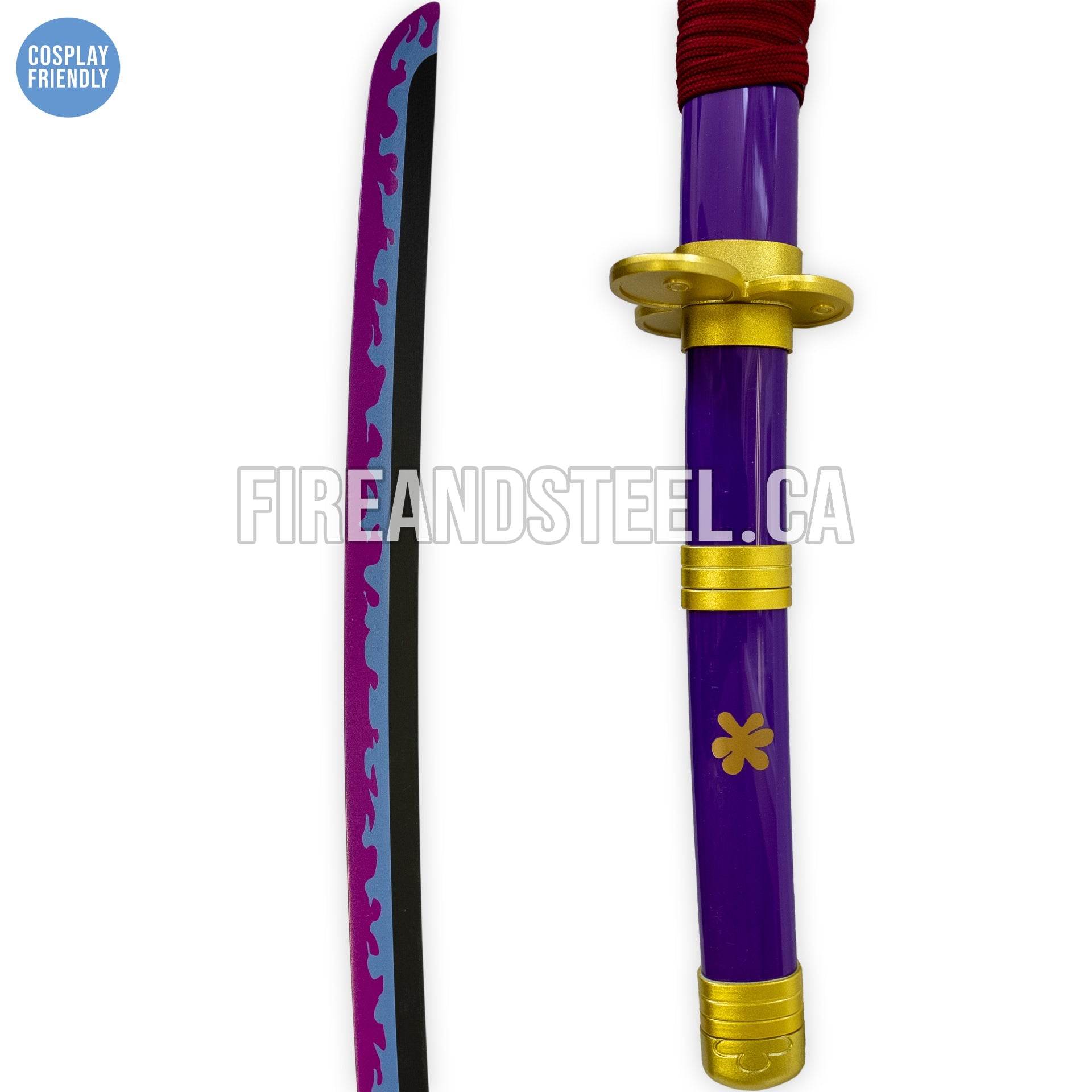 Roronoa Zoro's Purple "Enma" Katana (Wood) Anime Sword - Tophatter Daily Deals