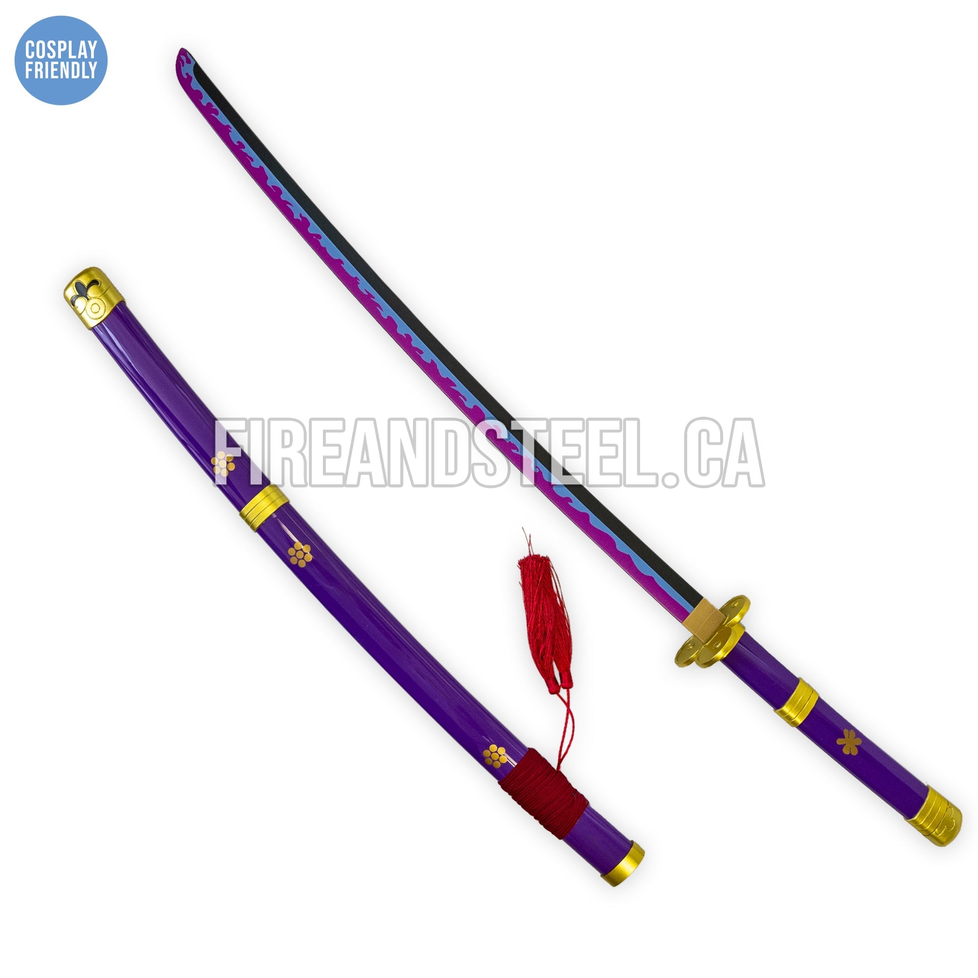Roronoa Zoro's Purple "Enma" Katana (Wood) Anime Sword - Tophatter Daily Deals