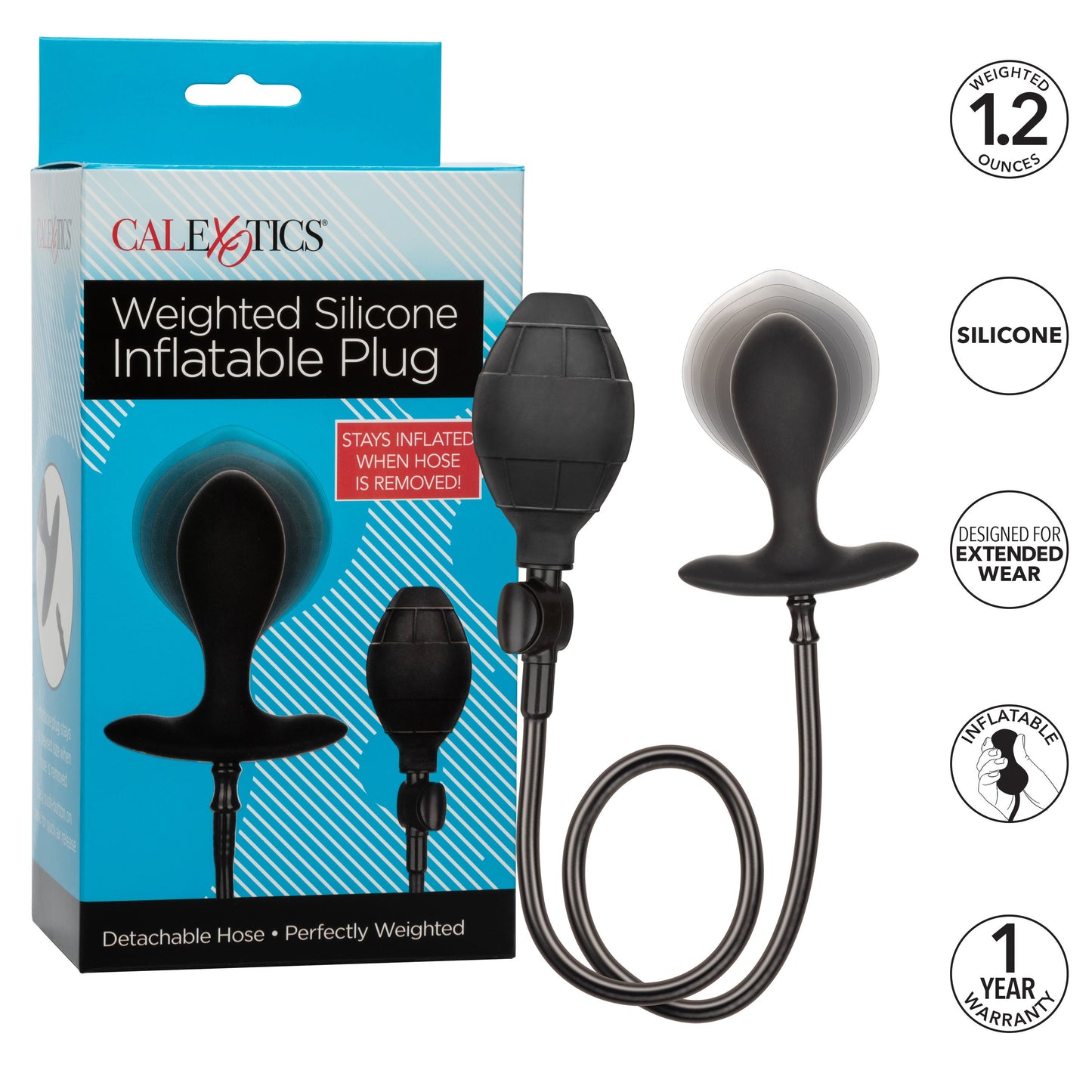 CalExotics Weighted Silicone Inflatable Plug – Inflatable Weighted Anal Plug > Anal Range > Tunnel and Stretchers - Tophatter Daily Deals