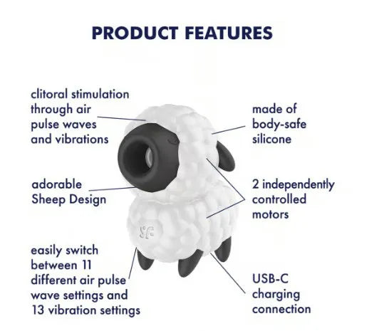 Satisfyer Dreamy Sheep – Compact Air Pulse and Vibrator Toy > Sex Toys For Ladies > Air Pulsation - Tophatter Daily Deals