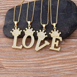 A-Z Alphabet Initial Crown Pendant Necklace Necklaces - Tophatter Daily Deals