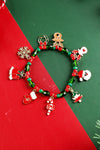 Fiery Red Christmas Pattern Pendant Beaded Bracelet Bracelets - Tophatter Daily Deals