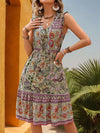 Perfee Printed Tie Neck Sleeveless Dress Casual Dresses - Tophatter Daily Deals