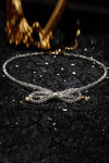 Stay A Little Longer Bow Necklace White One Size Necklaces - Tophatter Daily Deals