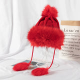 All-match Cute Woolen Knitted Ear Caps Plus Velvet Thick Winter Lei Feng Hat Red M 0 - Tophatter Daily Deals