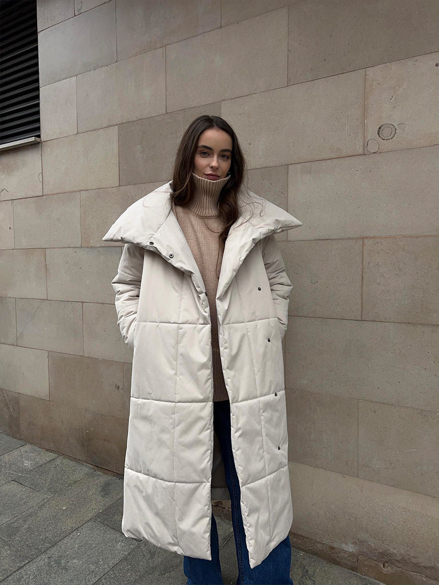 Warm Oversized Women Long Coat - Quilted Cotton For Winter 3D Changing Face Moving Picture Frame - Tophatter Daily Deals