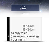 A4 Copy Table LED Copy Table Light-emitting Board Black A4 dimming plus USB USB 0 - Tophatter Daily Deals