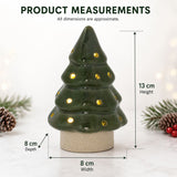 Christmas Tree LED Light, 13cm Battery Operated Green Ceramic Decoration LED Light - Tophatter Daily Deals