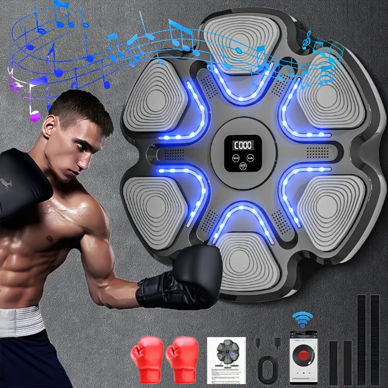 Wall Mounted Music Boxing Machine Full Kit Punching & Training Bags - Tophatter Daily Deals
