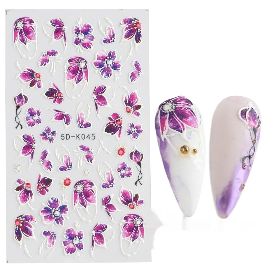5D Three-dimensional Relief Nail Sticker 0 - Tophatter Daily Deals