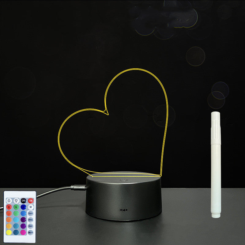 3D Acrylic Board Handwriting Message Board LED Light Style2 0 - Tophatter Daily Deals