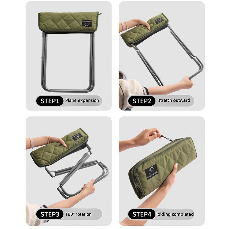 Folding Aluminum Stool with Carry Bag Outdoor Recreation > Camping > Camp Furniture - Tophatter Daily Deals