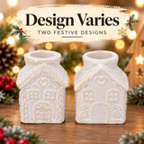 Gingerbread House Christmas Ceramic Candle Holder, Gisela Graham 7cm Candle Holder - Tophatter Daily Deals