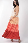 VERY J Color Block Tiered Maxi Cami Dress Casual Dresses - Tophatter Daily Deals