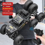 Alloy Remote Control Off-road Vehicle Four-wheel Climbing Rechargeable Racing Car Black 38CM 0 - Tophatter Daily Deals