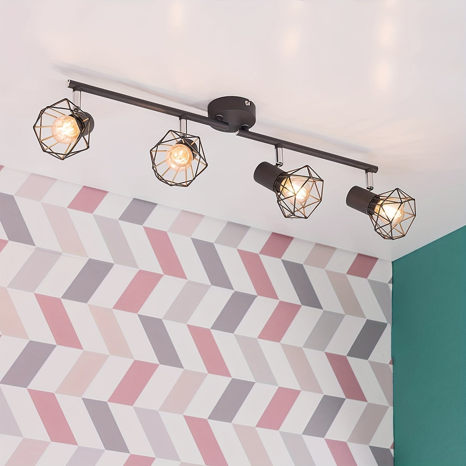 Industrial 4-Light Semi-Flush Ceiling Light Ceiling Lights - Tophatter Daily Deals