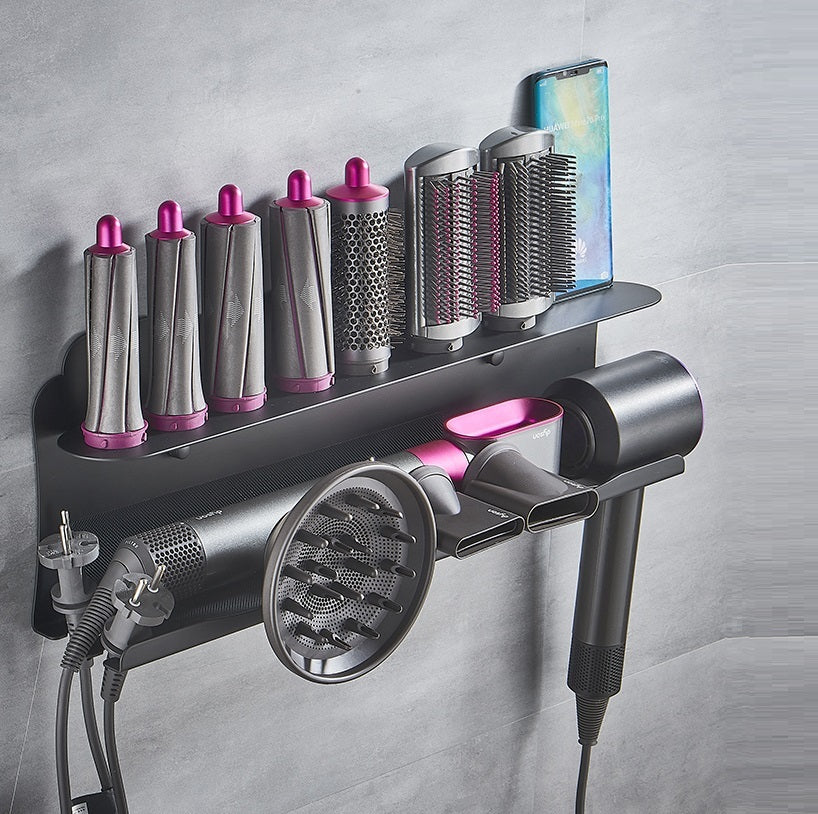 Bathroom Free Punch Wall Mount Curling Iron Storage Rack 0 - Tophatter Daily Deals