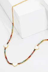Crystal Heart Necklace Multi One Size Necklaces - Tophatter Daily Deals