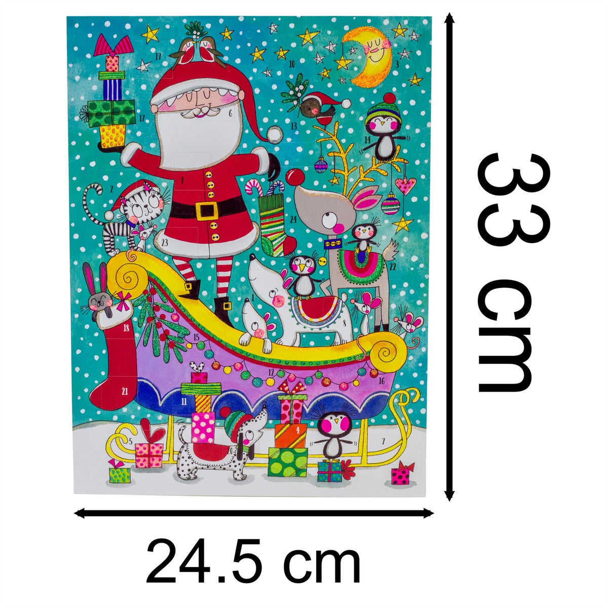 Santa Sleigh Animals Christmas Advent Calendar | Children's Traditional Calendar Advent Calendar - Tophatter Daily Deals