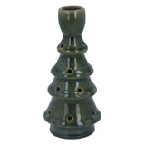 LED Christmas Tree Candlestick | Light-up Green Ceramic Christmas Candle Holder Candlestick - Tophatter Daily Deals
