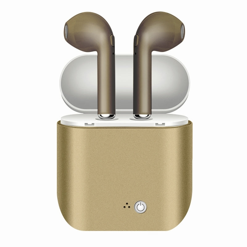 Metallic Wireless Earbuds & Charging Case Set Gold In-Ear Headphones - Tophatter Daily Deals