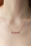 Inlaid Cubic Zirconia Bar Pendant Necklace Rose Gold One Size Necklaces - Tophatter Daily Deals