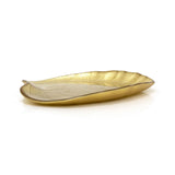 Gold Glass Leaf Trinket Dish | Botanical Vanity Plate Trinket Tray - 18x16cm Trinket Tray - Tophatter Daily Deals