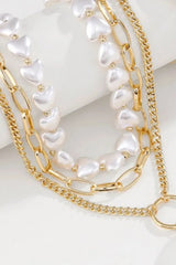 Three-Layered Pearl Necklace Necklaces - Tophatter Daily Deals