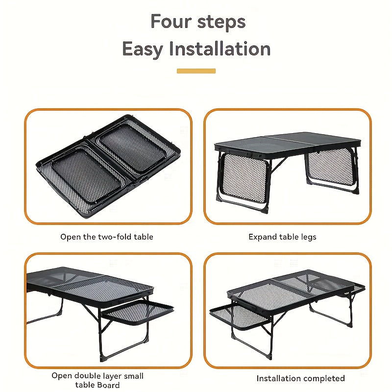 Camping Table with Extendable Wings & Mesh Top Camping & Hiking - Tophatter Daily Deals