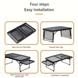 Camping Table with Extendable Wings & Mesh Top Camping & Hiking - Tophatter Daily Deals